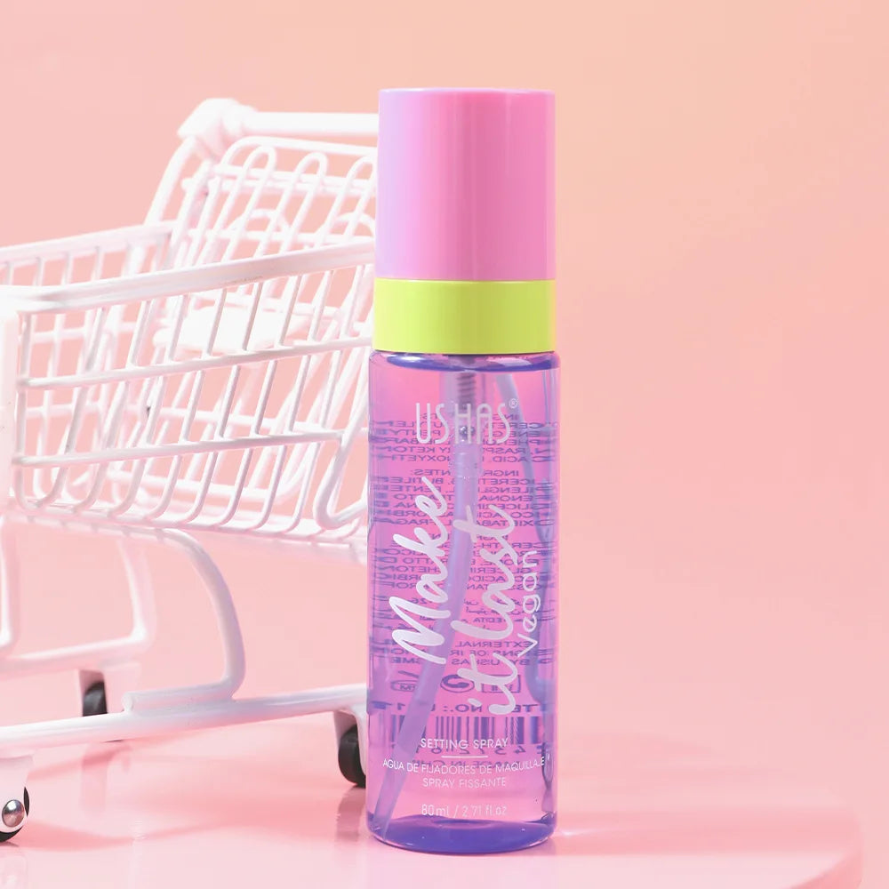 USHAS 80ml Oil Control Setting Spray – Waterproof Face Mist Makeup Setting Spray HIP