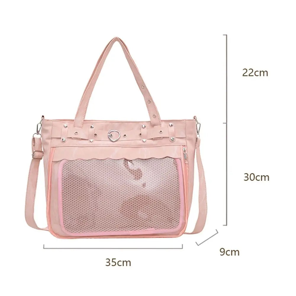 Transparent Ita Tote Bag – Y2K Large Capacity Shoulder Bag Tote Shoulder Bag HIP