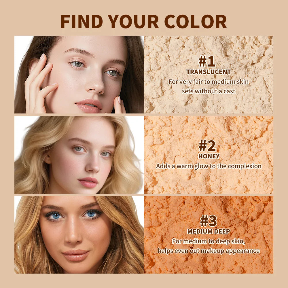Loose Setting Powder & Brush24HR Shine Control Soft Matte Finish Long-Lasting Wear Normal to Oily Skin for Virtually All Skin To HIP