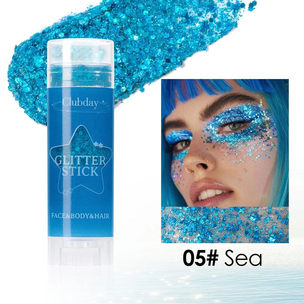 Sparkling Sequins Glitter Gel Stick Highgloss Shine White Pearl Pink Eyeshadow Glitter Face Body Painting Brighten Stage Makeup HIP 05
