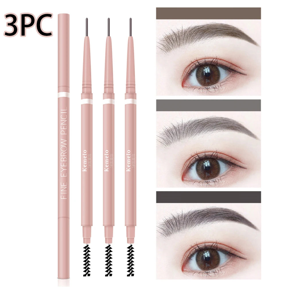 Waterproof Double-Ended Eyebrow Pencil With Brush 1.5mm Ultra Fine Eye Brow Pencil Combined Sweat-proof Lasting Eye Makeup HIP 04 Add 05 Add 06