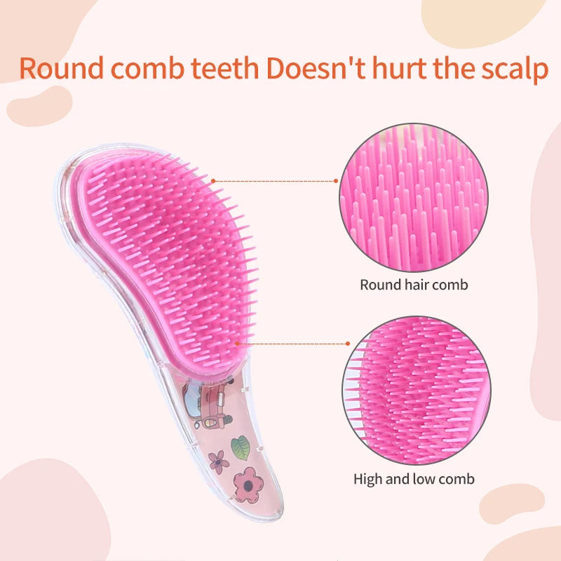 Cartoon Magic Comb Anti-static Massage Unicorn Hair Brushes Tangle Detangle Shower Massage Hairbrush Comb Salon Accessories Pink HIP