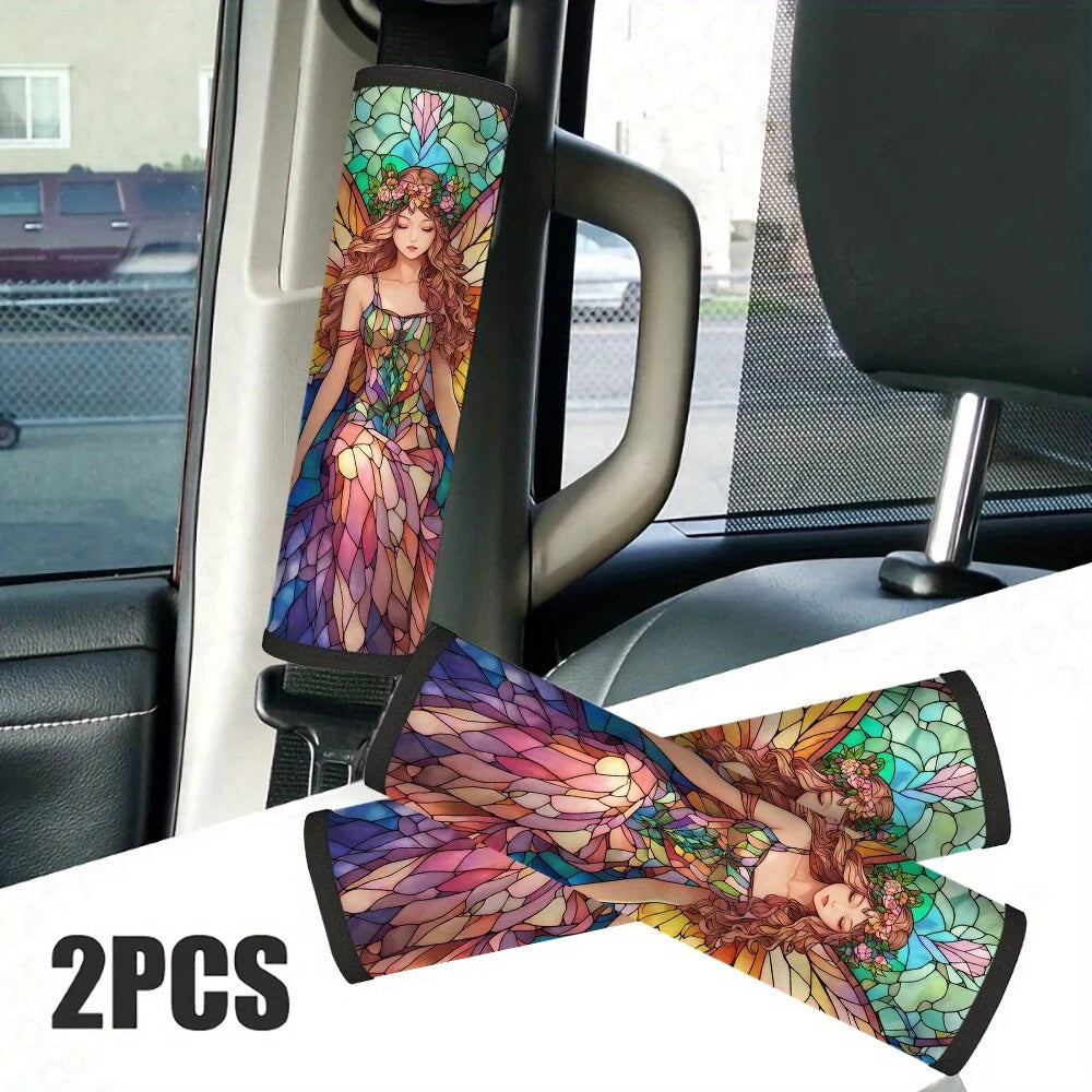 2-Pack Fairy Glass-Style Car Seat Belt Covers | Colorful Seat Belt Cover HIP