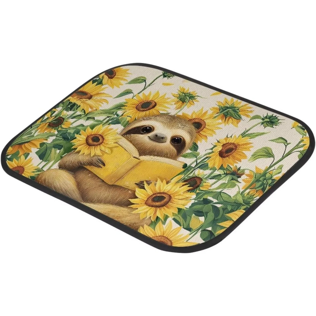 Sloth Print Car Floor Mats 4pc Set – Non-Slip Universal Fit Car Floor Mats HIP