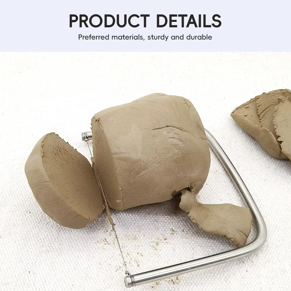 Universal Stainless Steel Clay Sculpture Art Supplies Adjustable Ceramic Wire Clay Cutter U Shape Precision Pottery Cutting Tool HIP