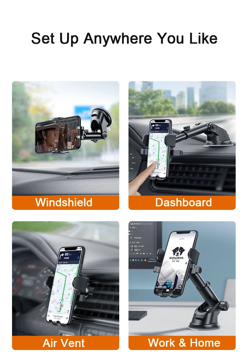 Suction Cup Car Phone Mount – Long Arm Universal GPS Holder Car Phone Mount HIP