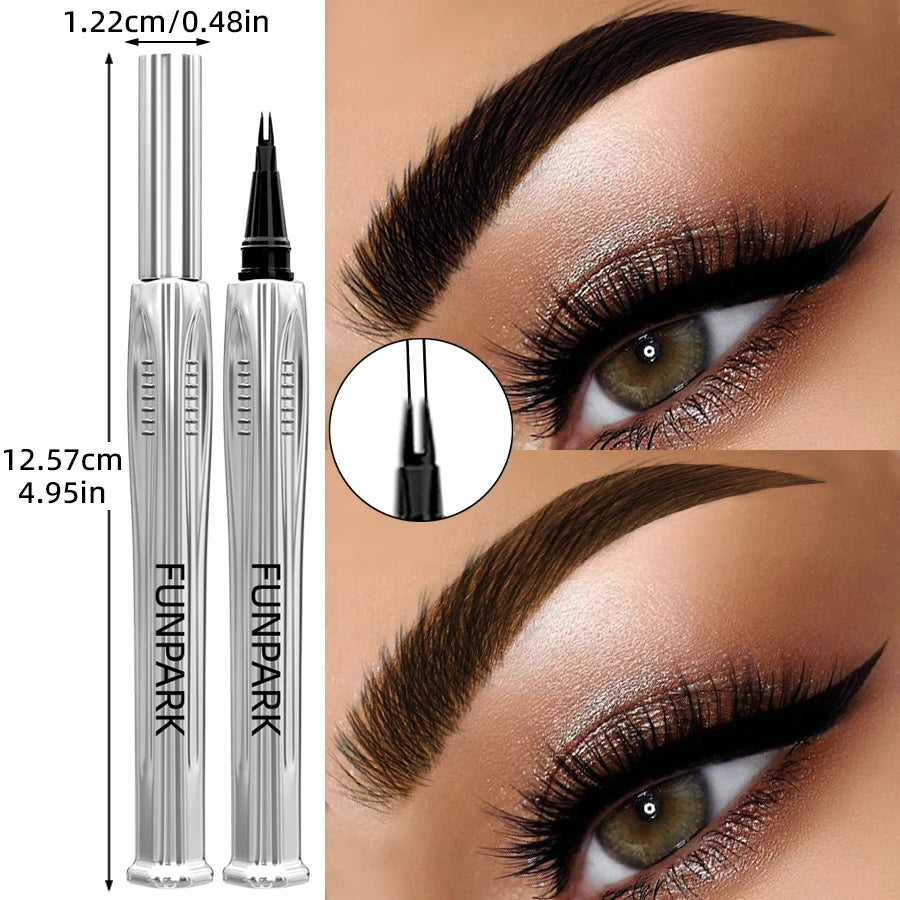 2 Fork Microblading Eyebrow Pencil, Non-Smudged High Pigmented Easy Applying Liquid 8 Colors Eyebrow Pen Makeup Eyeliner Gifts HIP