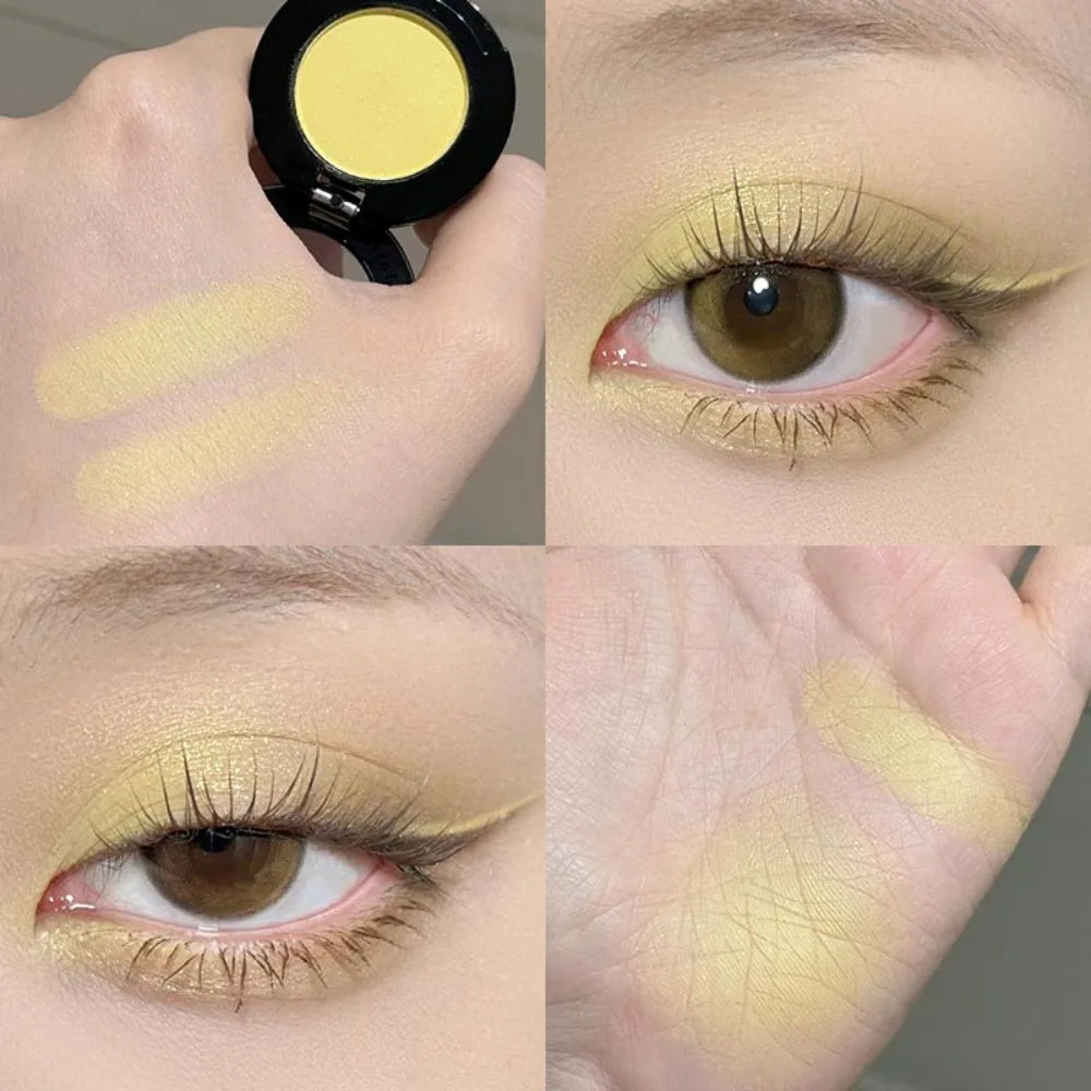 Eyeshadow Illuminator Matte White Highlighter Brighten Palette Lasting Shimmer Glitter Highly Pigmented Monochrome Eyes Makeup HIP 19