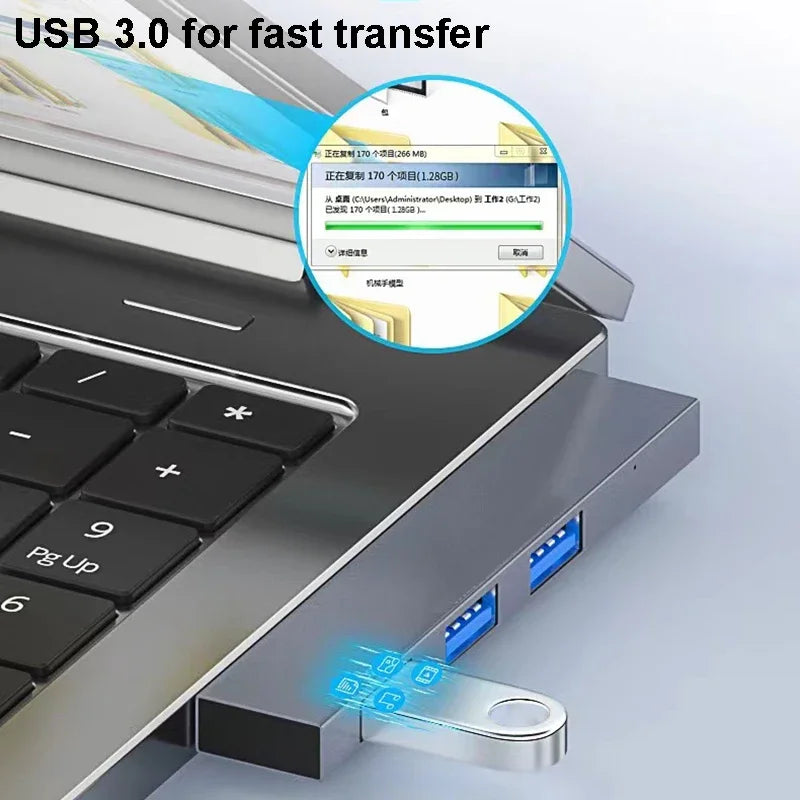 KEBIDUMEI 4-Port USB-C Hub 5Gbps OTG Adapter – Aluminum USB-C Hub Adapter HIP