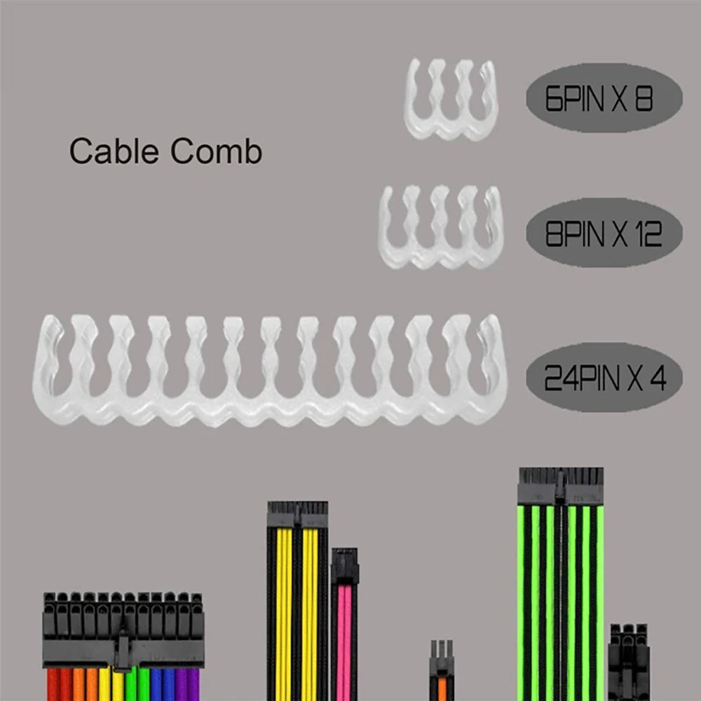 24-Piece PC Cable Comb Set – 6/8/24 Pin Cable Organizer PC Cable Organizer HIP