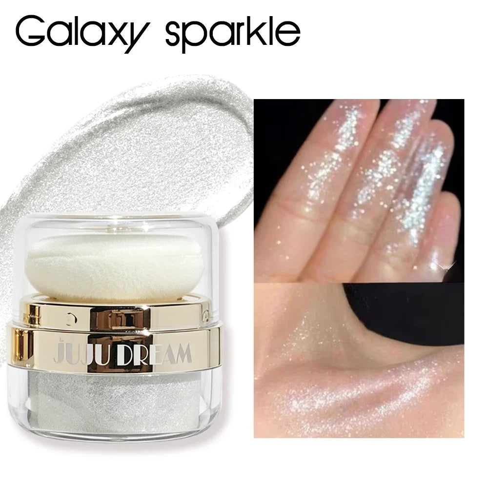 JUJU Dream Highlighter Powder – Face & Body Shimmer Glow Highlighter Powder HIP