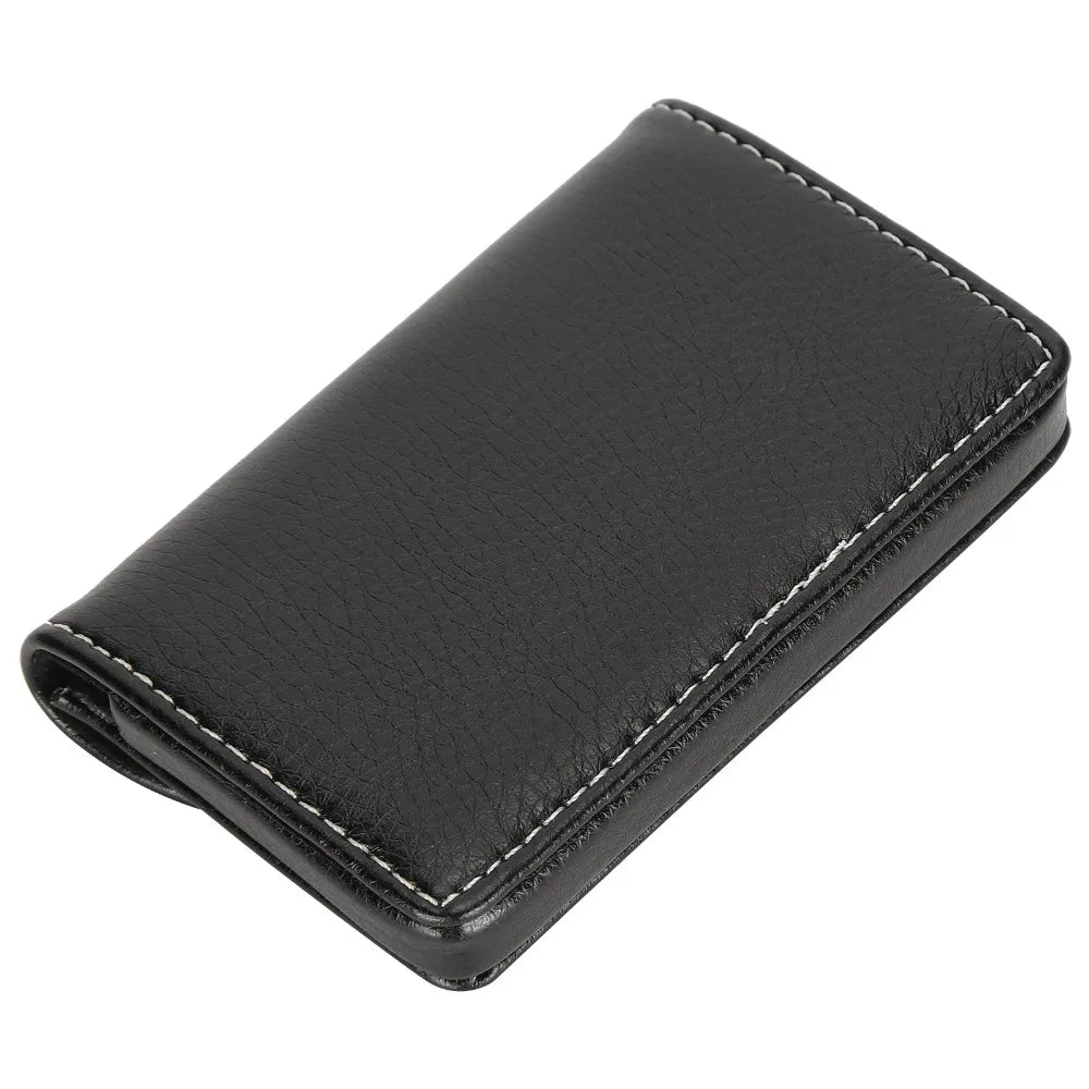 Litchi Leather Business Card Holder – Magnetic Closure Case Business Card Holder HIP