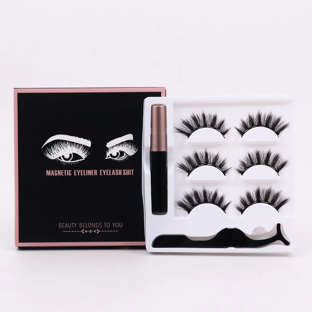 Magnetic Volume Eyelashes Box Package Set Full Strip 5/7/10 Pair Synthetic Natural Cilia False Dramatic Thick Eye Lashes Makeup HIP 3Pair Eyelash 017