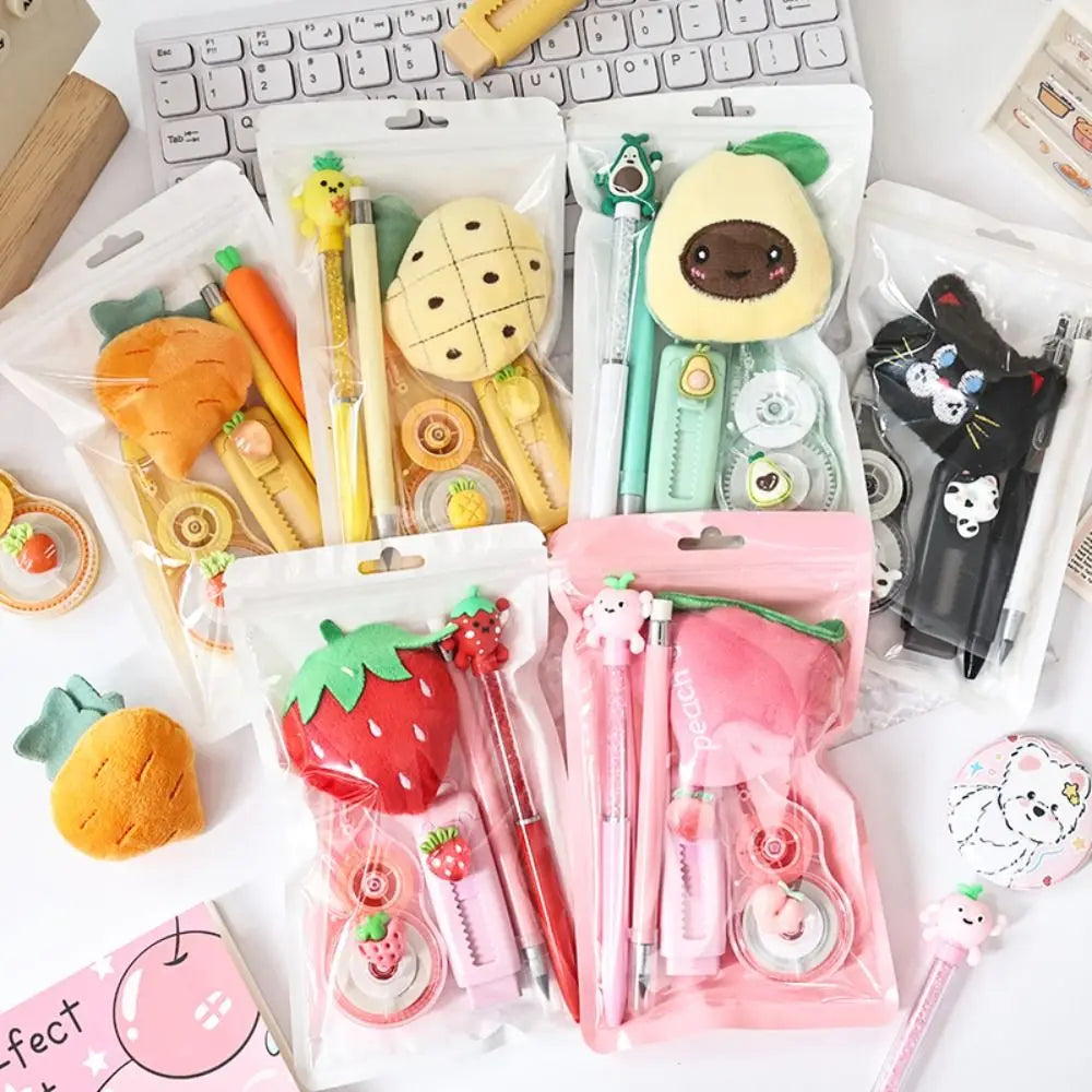 5-Piece Fruit Stationery Set – Gel Pen & Correction Tape Gift Stationery Gift Set HIP