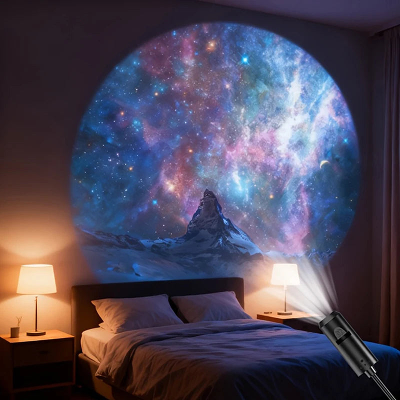 LED Galaxy Projection Light 1 Light+10 Pictures Change, LED Galaxy Projector, Starry Sky Lighting Night Light HIP