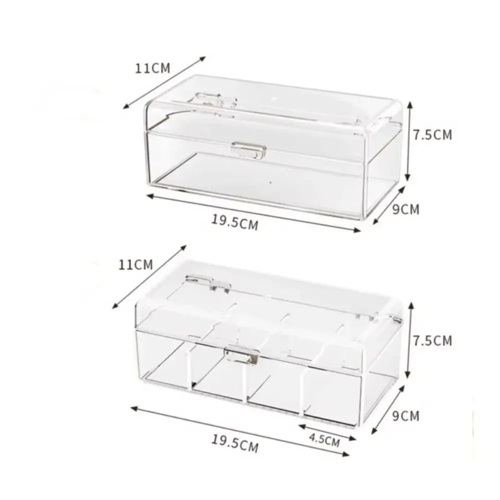 Stackable Acrylic Makeup Brush & Sponge Storage Box with Lid Makeup Storage Organizer HIP