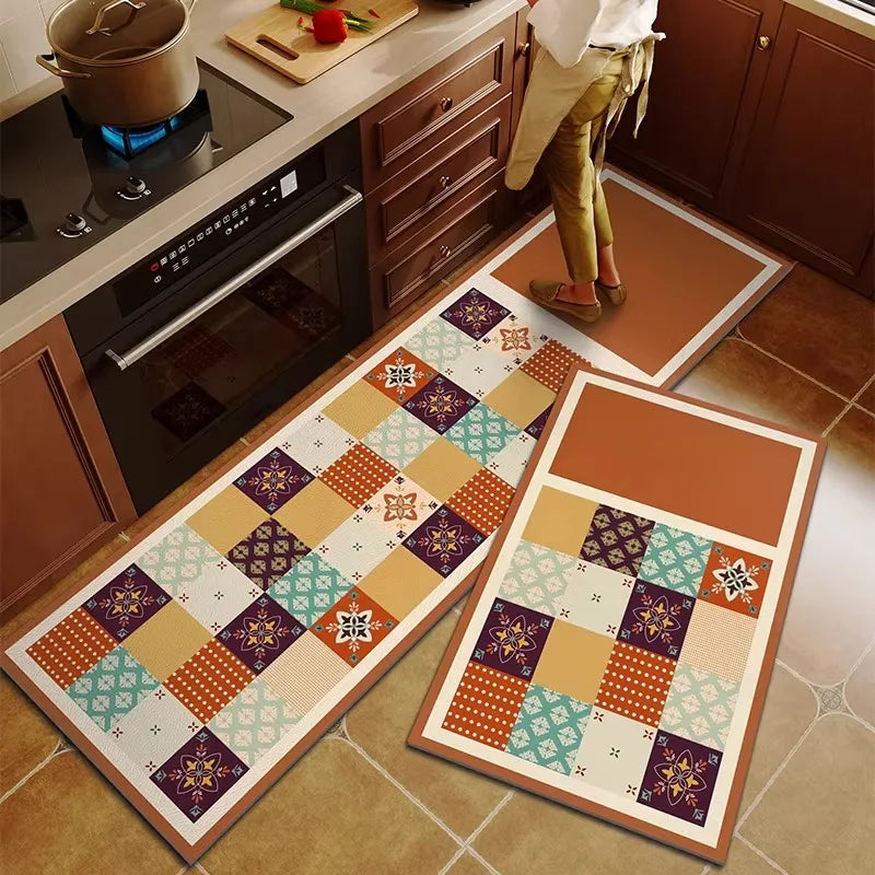 PVC Leather Kitchen Rug – Waterproof, Non-Slip & Oil-Proof Mat Kitchen Floor Mat HIP GU5880-P 1pc 50x80cm