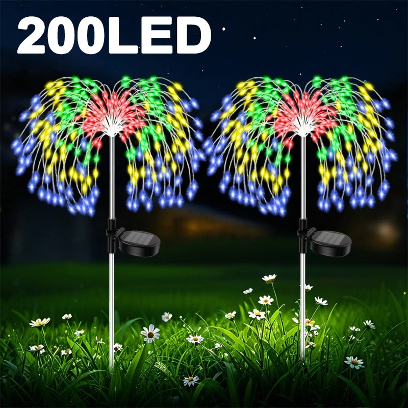 200 LED Solar Dandelion Firework Garden Lights – IP65 Solar Garden Light HIP