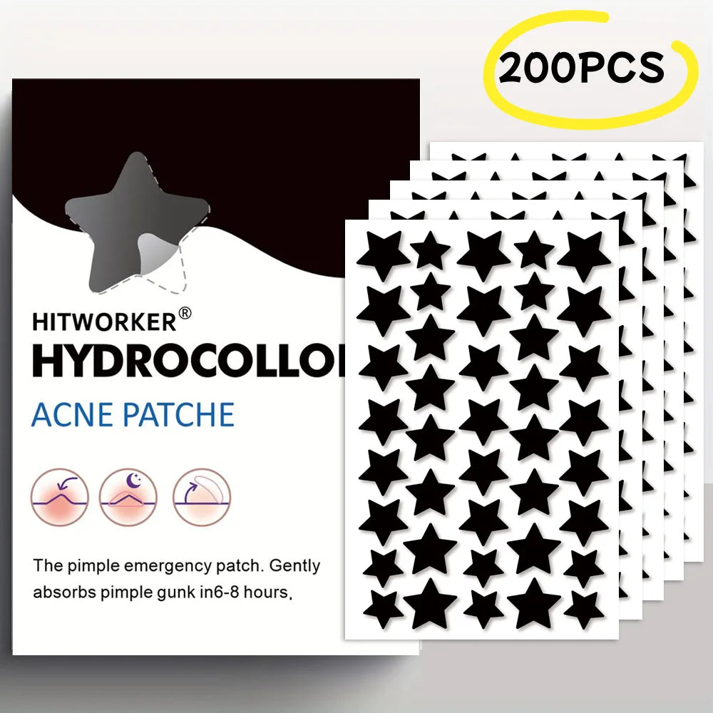Black Star Shaped Hydrocolloid Acne Patch 200/400 Pieces/Box Acne Patch, Alcohol Free, Gentle And Non Irritating Absorption HIP