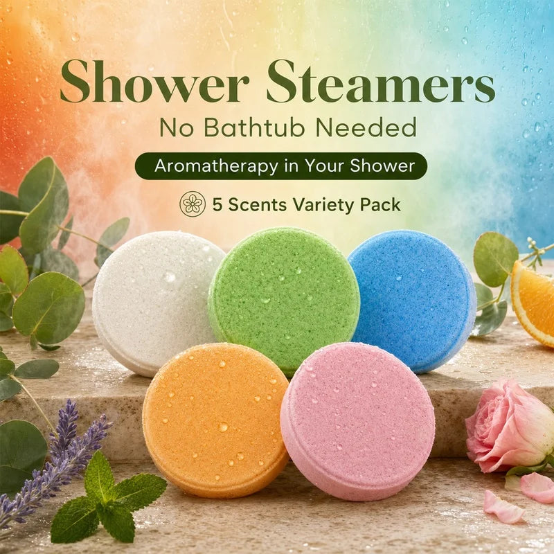 Shower Steamers 5 Pack – Scented Spa Fizzies | YURHERSU Shower Steamers HIP ROSE Red