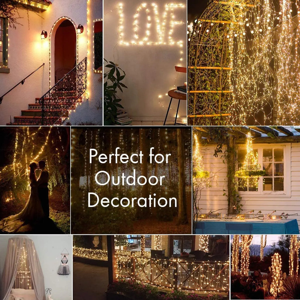 2-Pack 300 LED Solar Fairy String Lights – 8 Modes Outdoor Solar String Lights HIP