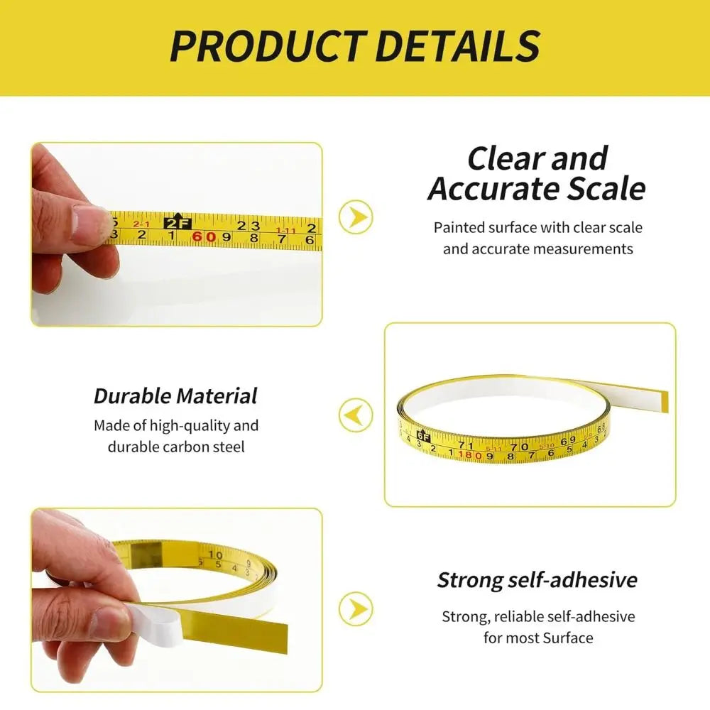 Self-Adhesive Steel Measuring Tape – Metric & Imperial Adhesive Tape Ruler HIP