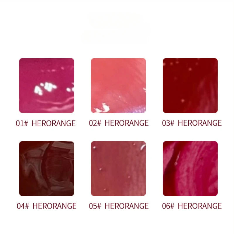 New Jelly Mirror Lip Glaze Water Lipgloss Sexy Red Lip Tint Liquid Lipstick Long-lasting Moisturizing Natural Beauty Lip Makeup HIP