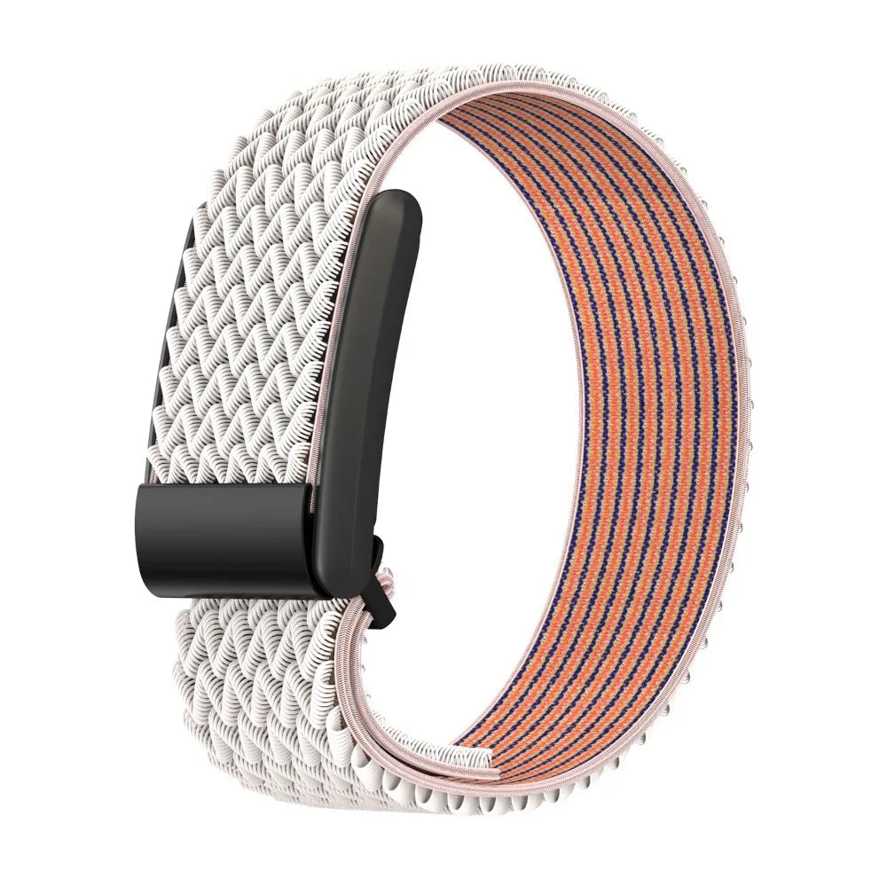 Nylon Replacement Band for Whoop 5.0 – Adjustable & Breathable Fitness Tracker Band HIP White with pink