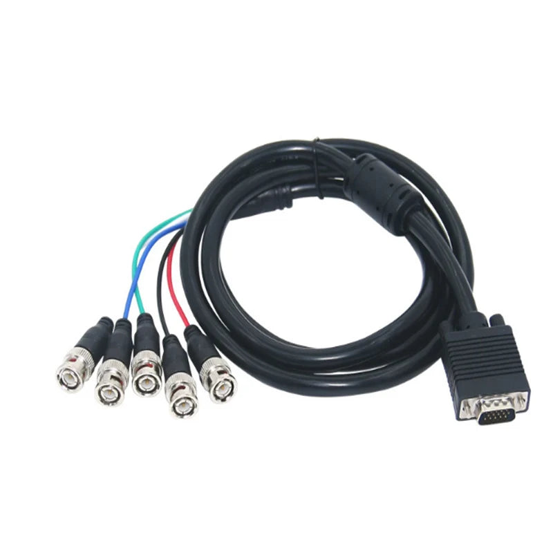 VGA to 5 BNC RGBHV Cable 1080P HD – 1.5m & 3m | OULLX VGA to BNC Cable HIP