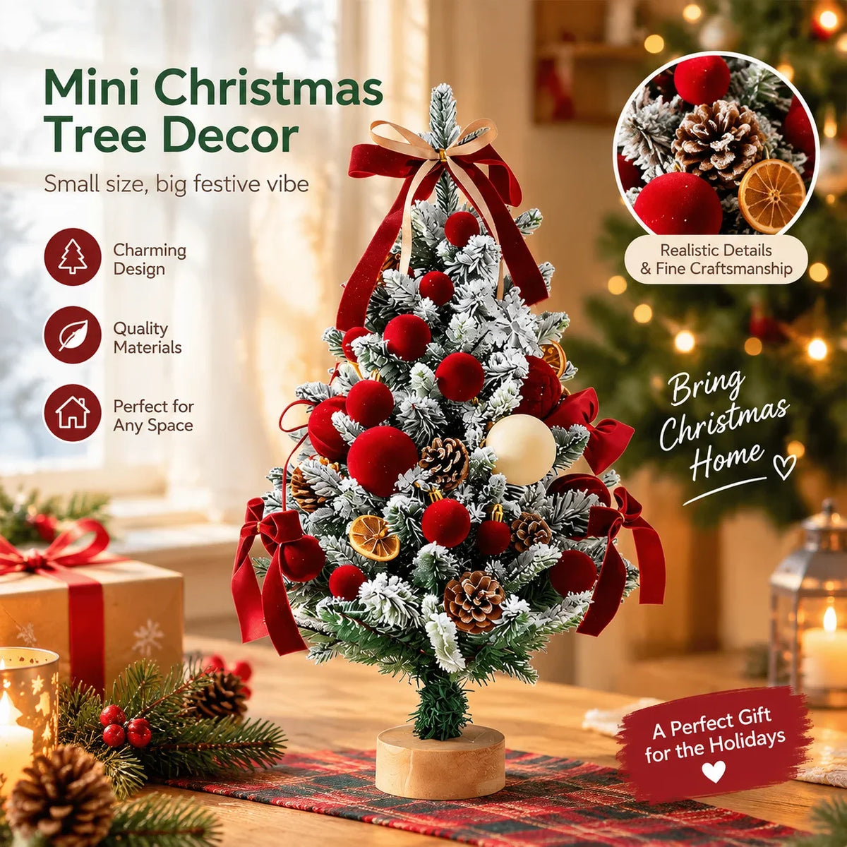 Mini Exquisite DIY Desktop Christmas Tree Ornament Home Festival Decoration Christmas Desktop Small Tree Christmas Tree Decor HIP