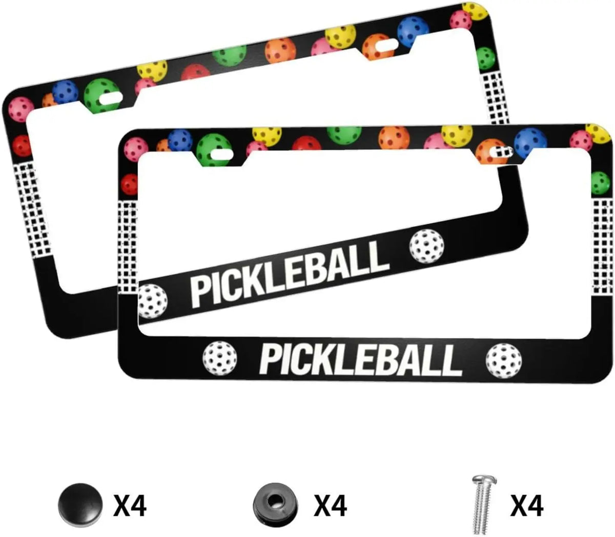 Pickleball License Plate Frame 2-Pack | Aluminum Holder License Plate Frame HIP