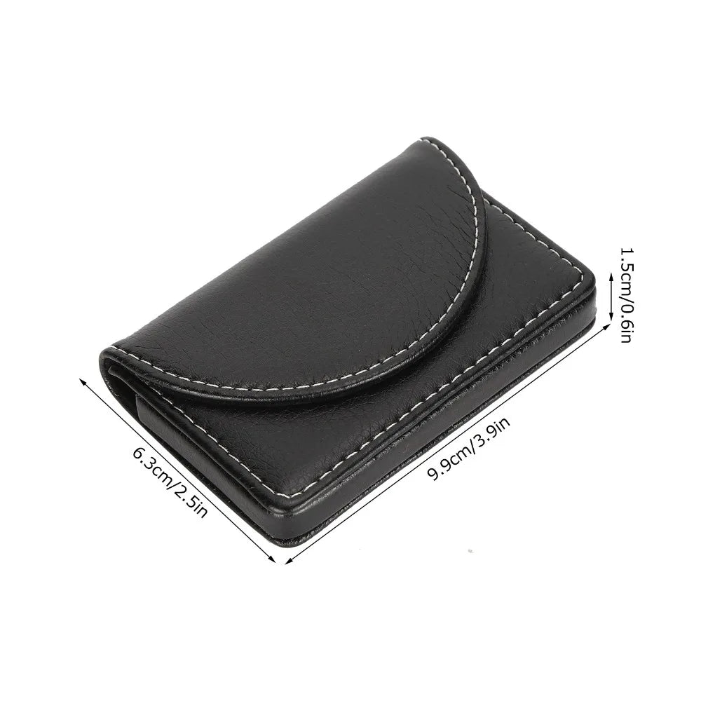 Litchi Leather Business Card Holder – Magnetic Closure Case Business Card Holder HIP