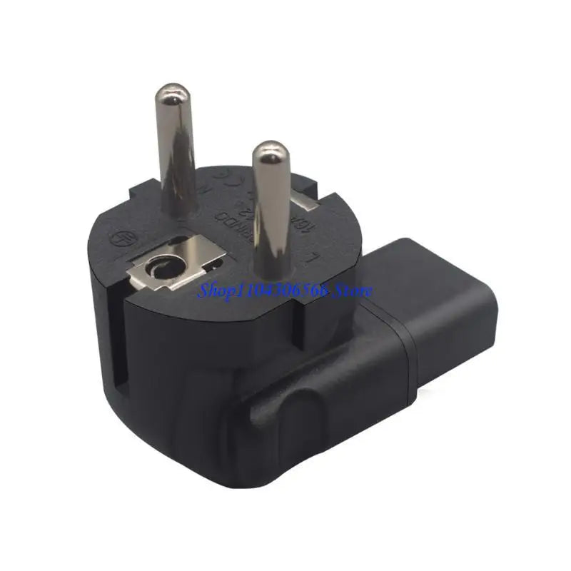90° EU 4.8mm 2-Prong to C13 Power Adapter for Computers Power Plug Adapter HIP