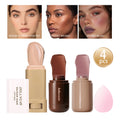 4pcs Face Makeup Set Waterproof Skin Tint Stick Foundation Blush Stick Contour Stick Skin Tint Balm With Beauty Sponge Cosmetics HIP Color 5