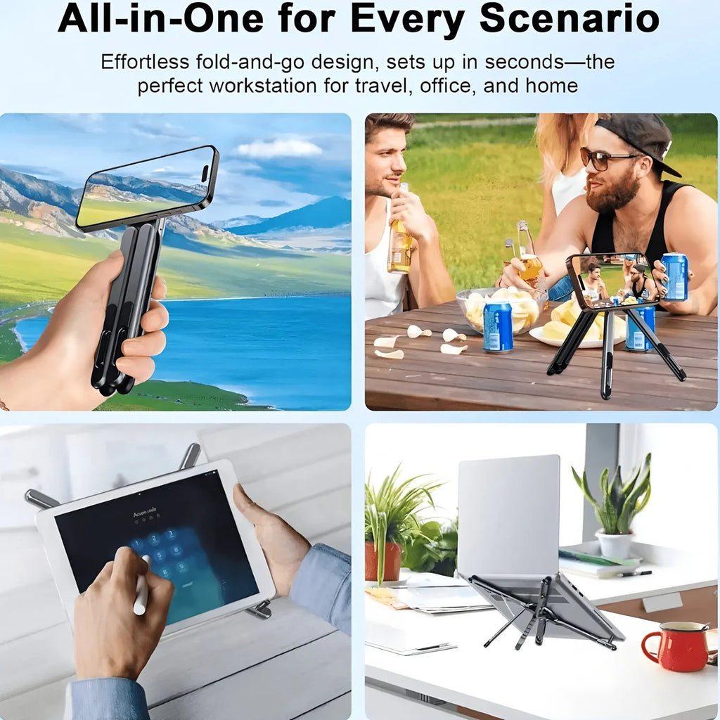 FireFrog Foldable Laptop & Tablet Stand – Magnetic Phone Holder Foldable Device Stand HIP