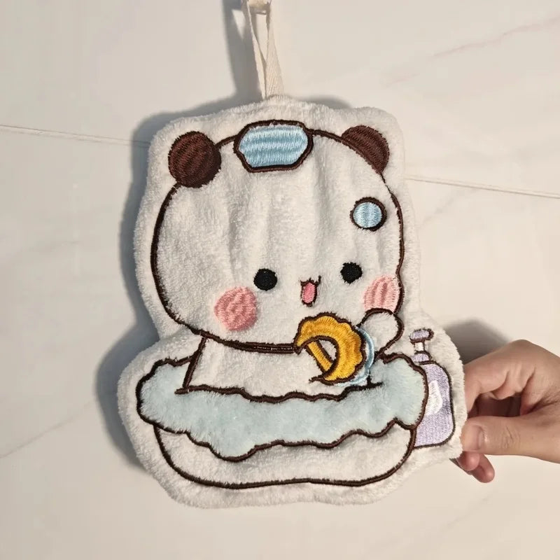 Panda Bubu & Dudu Hanging Kitchen Towel – Quick-Dry Dish Cloth Kitchen Dish Towel HIP