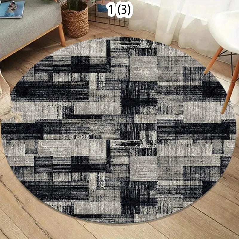 Modern Round Area Rug – Anti-Slip Polyester Floor Mat | HIP Round Area Rug HIP