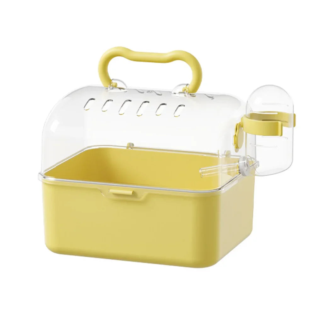 Lightweight Handheld Small Pet Cage Carrying Case Breathable Dragon Cat Hamster Hedgehog Hamster Travel Cage Outdoor Transport HIP Lemon Yellow