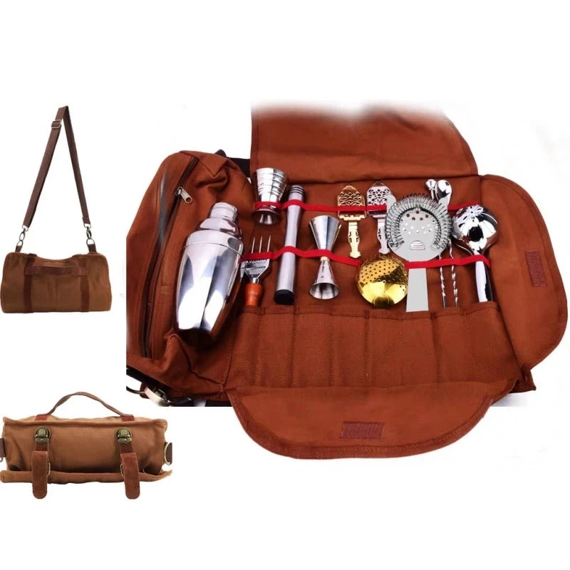 Bartender Tool Kit & Bar Bag – Cocktail Shaker Set Bartender Bar Set HIP