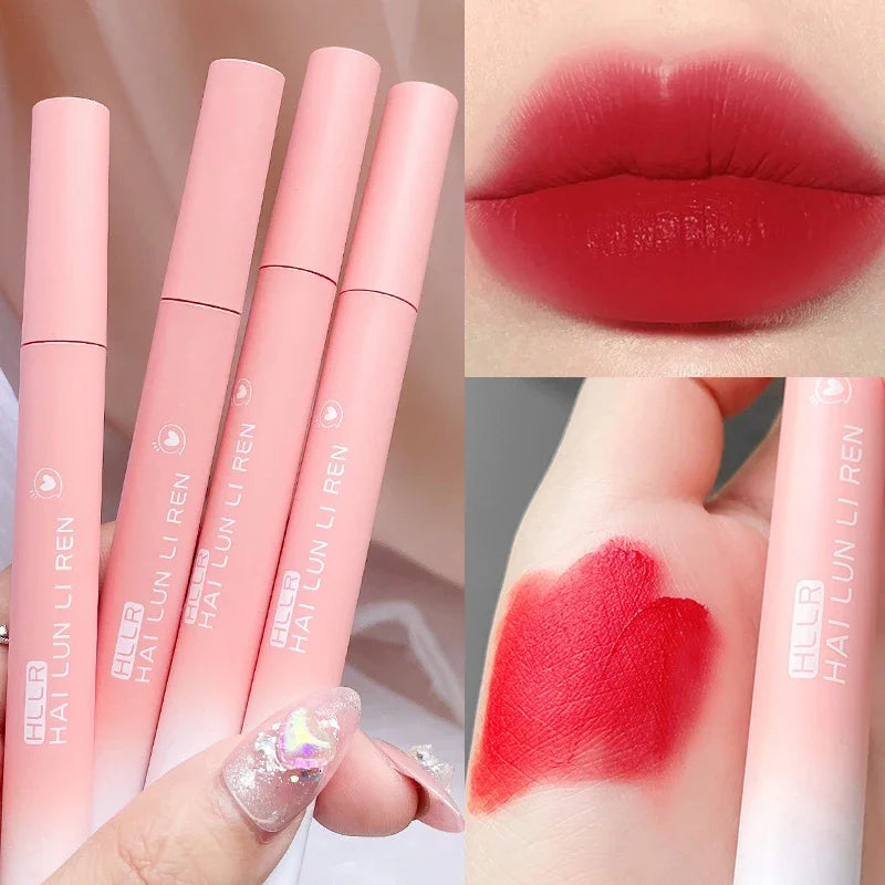 Matte Lipstick Lip Gloss Light Thin Texture Lips Tint Long Lasting Lip Mud White Peach Lip Glaze For Lips Women Cosmetic HIP