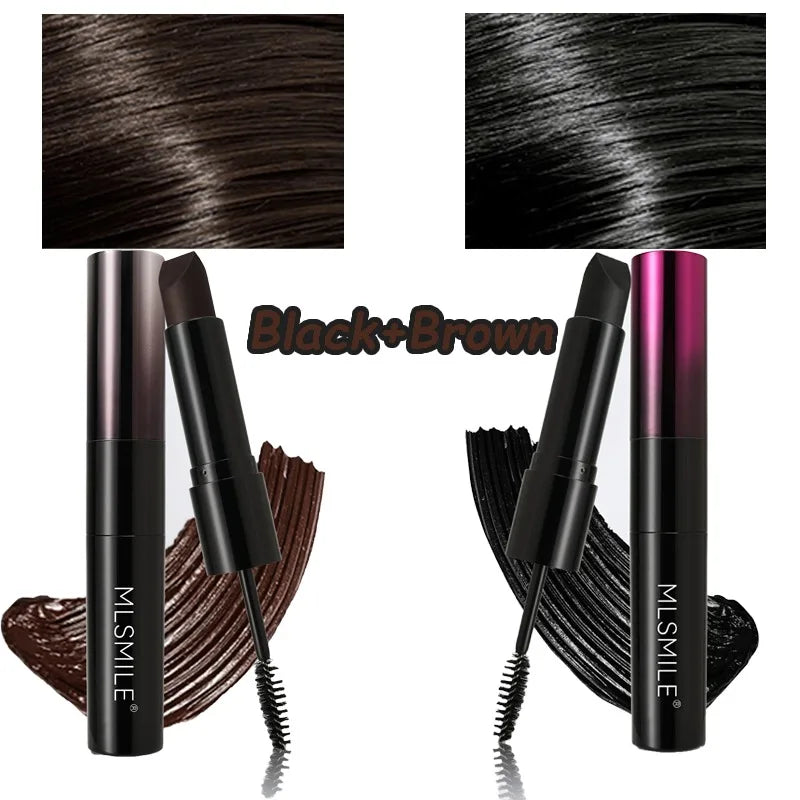 Temporary Hair Color Stick Gray Hair Cover Up Pen Waterproof Root Concealer Hairline White Strands Instant Coloring Makeup Tool HIP Black-Brown