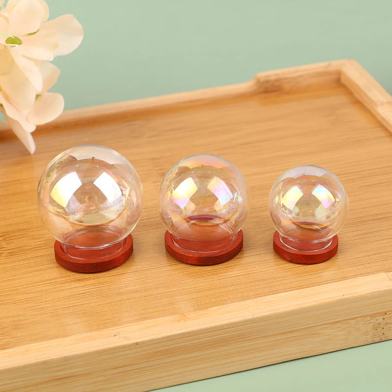 Miniature Wooden Dollhouse Glass Ball DIY Decoration Kit Miniature Dollhouse Kit HIP