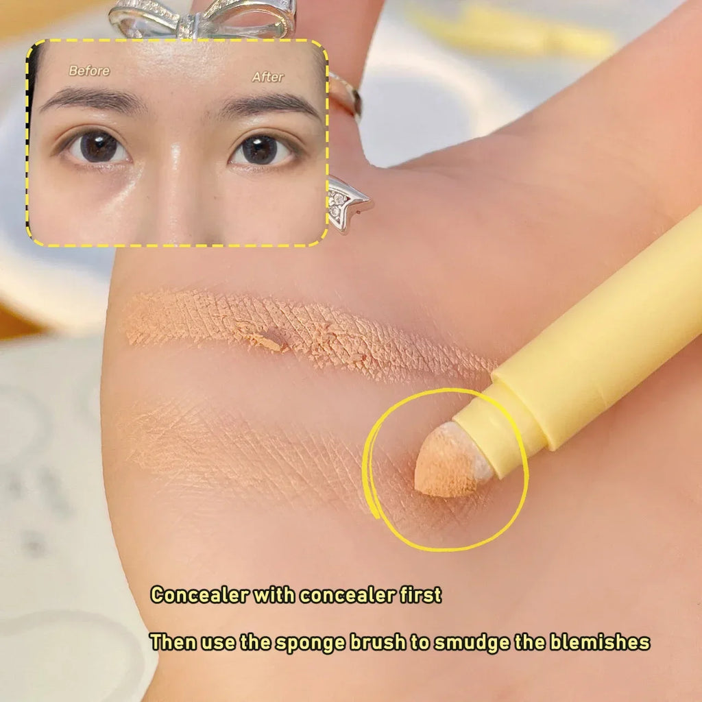 Full Cover Concealer Stick Pencil Conceal Spot Blemish Cream Foundation Waterproof Double-ended Contour Makeup Tool Cosmetic HIP