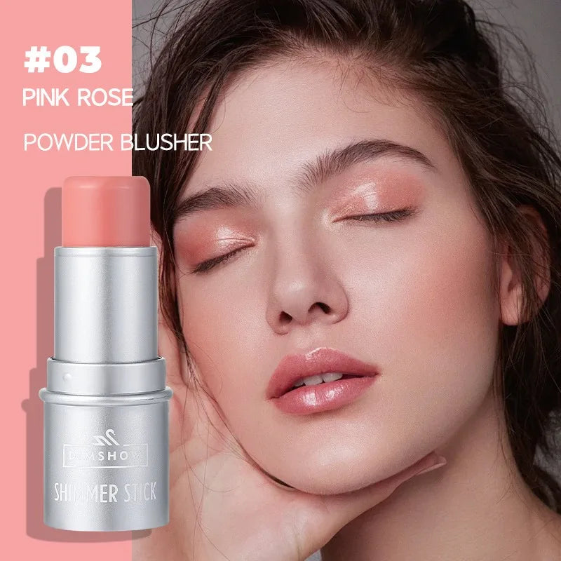 Face Brown Contouring Bronzer Stick Multifunctional Highlighter Blush Silkworm Brightening Sculpt Facial Outline Shadow Cosmetic HIP 03 Blush-1pc