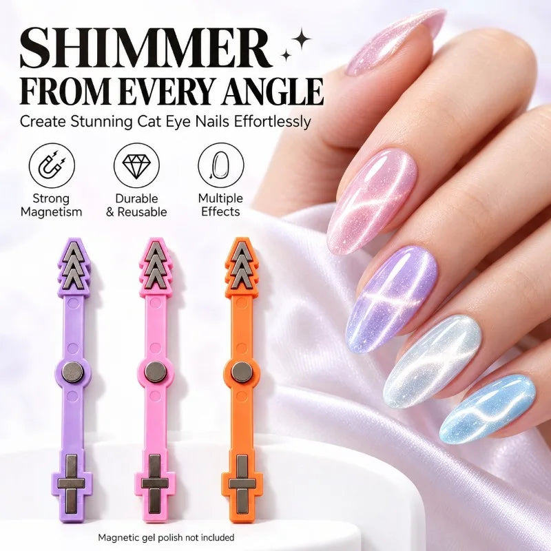 Christmas Tree Cat Eye Magnetic Nail Art Tool Strong Magnet Stick Gel Polish Velvet Cat Eye Line Halo Grid Effect DIY Manicure HIP
