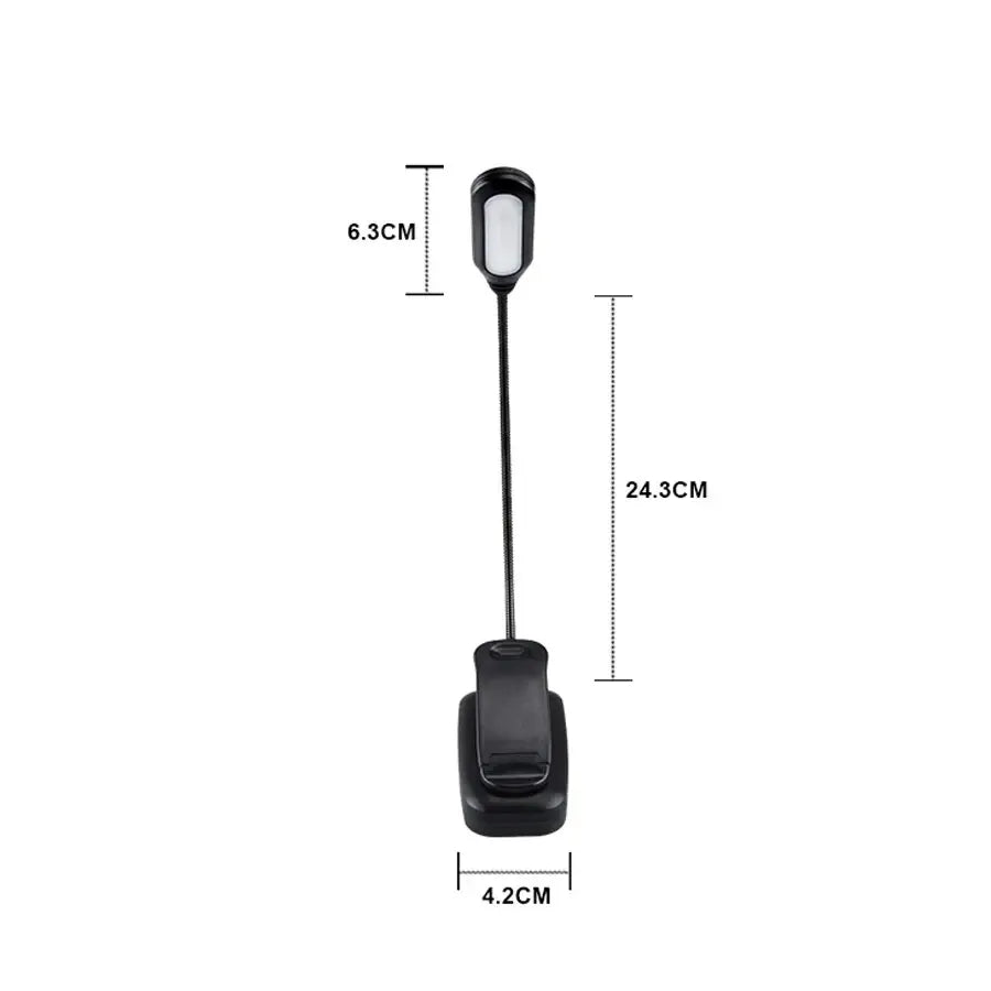 Adjustable LED Clip-On Book Lamp Table Battery Powered Flexible Study Learning Desk Lamp Portable Bedroom Reading Night Light HIP Style 2