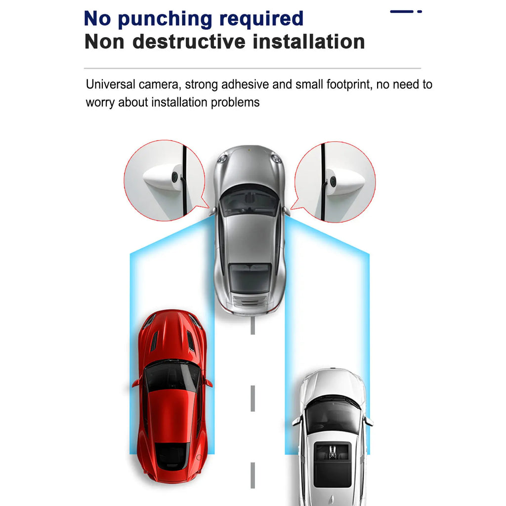 Car Blind Spot Camera Night Vision Assist Water Resistant Tape Mounting Left Right Side View Camera for Car Surveillance System HIP