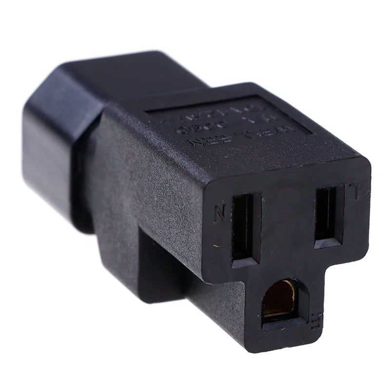 C14 to NEMA 5-15R Power Adapter – IEC Male to US Female Power Plug Adapter HIP One Size
