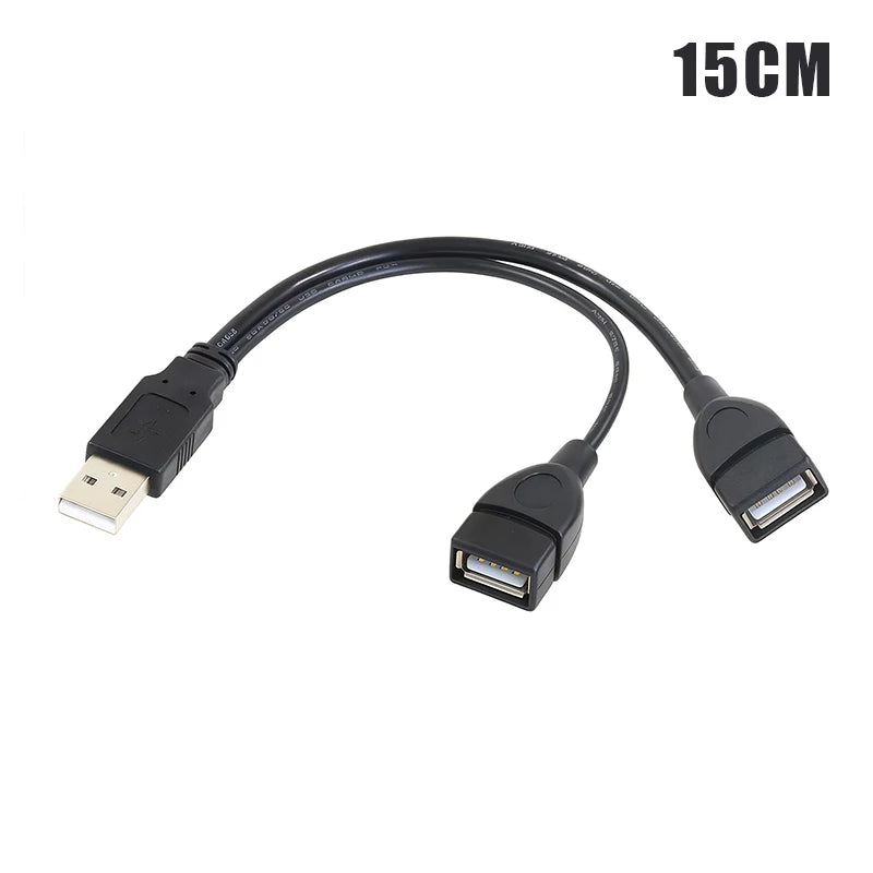 USB 2.0 1 Male to 2 Female Splitter Cable – 15cm/30cm USB Splitter Cable HIP A1