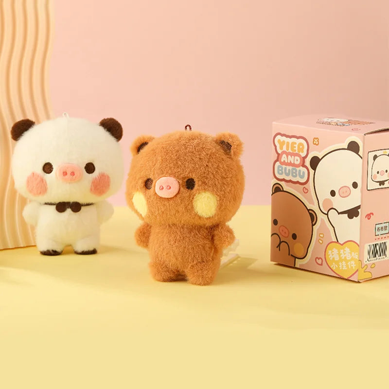 12cm Bubu & Dudu Panda Plush Keychain Pendant Doll Gift Plush Keychain Doll HIP
